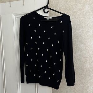 Boden Black Embellished Women's Sweater. Size 4.